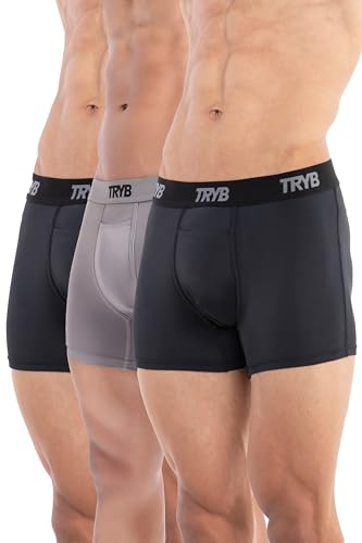 Image of TRYB Sports Underwear for Men | Stretchable Active Square Cut Trunks for Running & Gym Workout | Quick Dry, Breathable, Moisture Wicking & Anti Chafing | Sports Innerwear Boxers