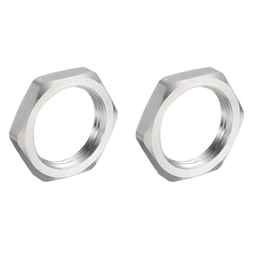 QUARKZMAN 2pz Fuso Tubo Raccordo Esagonale Controdado 304 Inossidabile Acciaio Esagonale Blocco Dado 1 Femmina Filetto per Acqua Scopa e Carro Detergente (DN25)