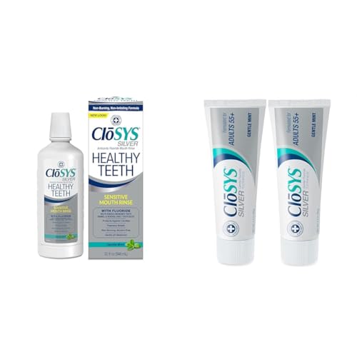 CloSYS Healthy Teeth Oral Rinse Mouthwash - 32 Fl Oz & Silver Flu...