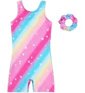 JESKIDS Leotards for Girls Gymnastics with Shorts Dance Biketards Tumbling Matching Hair Scrunchi...