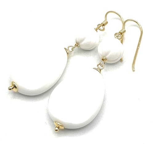 Boucles d'oreilles en agate blanche et vermeil : le cadeau pour femme idéal