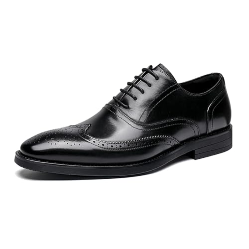 Men's Business Casual Dress Shoes Classic Wingtip Lace-Up Brogues Modern Formal Leather Oxfords