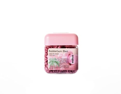 wakse Mini Bubble Gum Blast Hard Wax Beans 4.8oz Pink For Face and Body Hair Removal At-Home Waxing (Bubble Gum Scented)