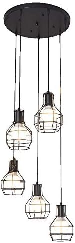 Lustre escalier moderne pivotant E27 noir suspension loft industriel