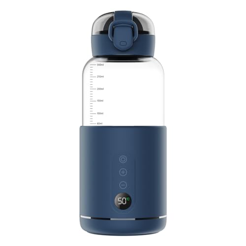 Chauffe-biberon sans fil bleu bébé nomade rechargeable température réglable 300ml