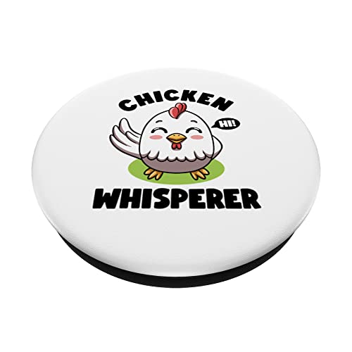 Chicken Whisperer I talk to Chicken Farmer Hens Cute Chicken PopSockets Swappable PopGrip, Black - Image 2