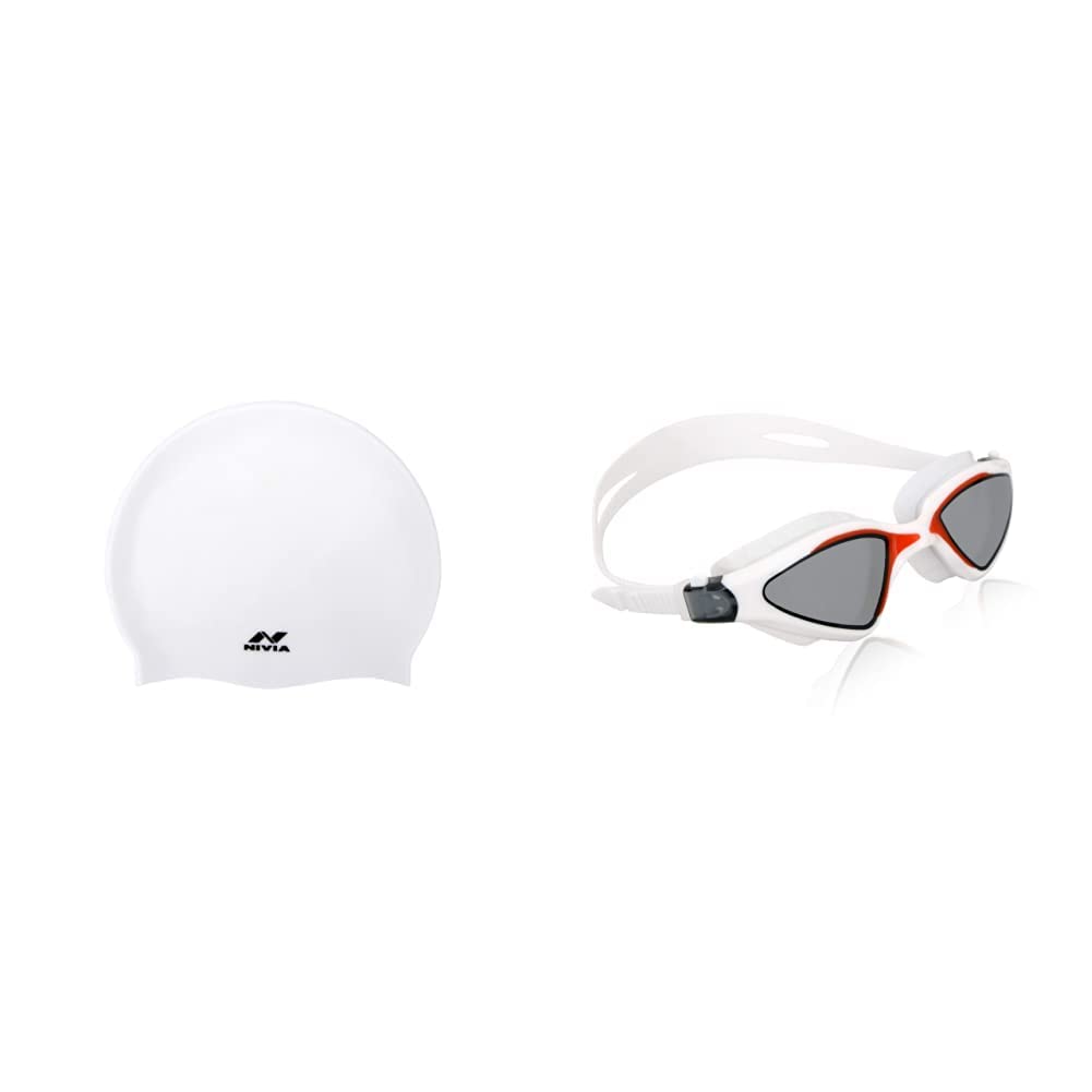 Nivia Classic Silicone Adult Swimming Cap (White) & Nivia 4087WP Unicore Swimming Goggles (White) (B08ZN53PTQ) Amazon Price History, Amazon Price Tracker