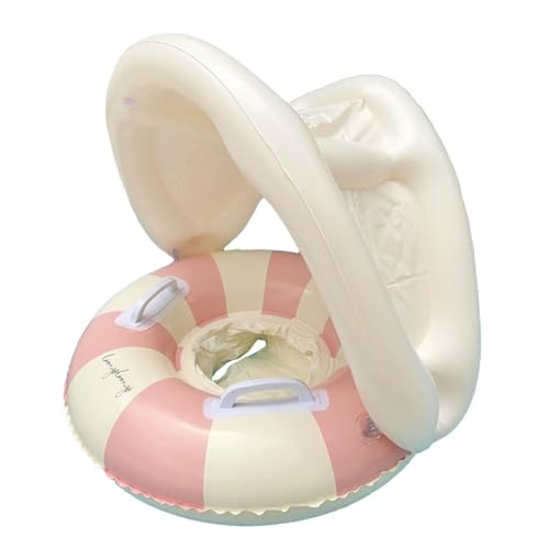 Bouee Bebe Piscine, Bouée Bébé Gonflable avec Canopy Anti-UV 0-4 Ans, Siège Large Anti-Bascule pour Piscine, Mer, Plage, Jardin, Float Enfant PVC Motifs...
