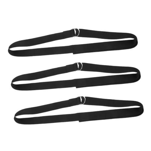 Mikikit 3pcs Adjustable Yoga Strap Non Elastic Bands with Ring for Safe Stretching and Fitness for Yoga and Muscle Relaxation