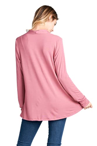 Image of Women Casual Open Front Long Sleeve Lightweight Softest Viscose Made from Bamboo Cardigan