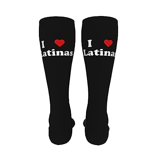 I Love Latinas Knee High Socks For Women Long Tube Socks Athletic Compression Socks Unisex High Socks Girls4