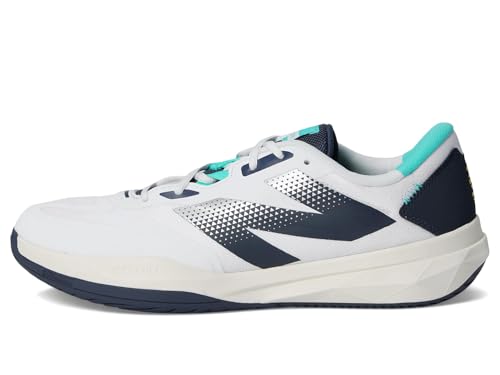 Image of New Balance Men's FuelCell 796 V4 Tennis Shoe, White /Nb Navy /Cyber Jade, 9 W
