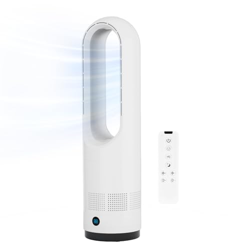 Bladeless Fan,22Inch Cooling Tower Fan 80° Oscillating with Remote, 9H Timer, 8 Speeds, Portable Quiet Cooling Fan for Indoor, Bedroom, Home Office