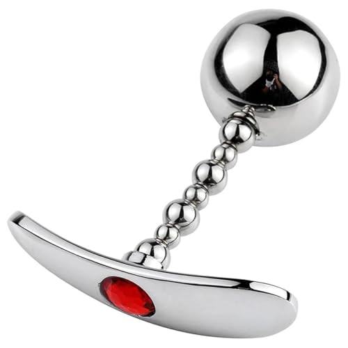 Bouchon anal en métal avec bijou ancrage en 3 tailles S M L