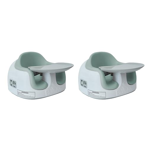 Image of Bumbo 2 Pack 3-in-1 Multi-Seat for 6 to 36 Months, Travel Baby Feeding & Play Floor Seat, Portable Booster with Tray & Toddler High Chair, Agave