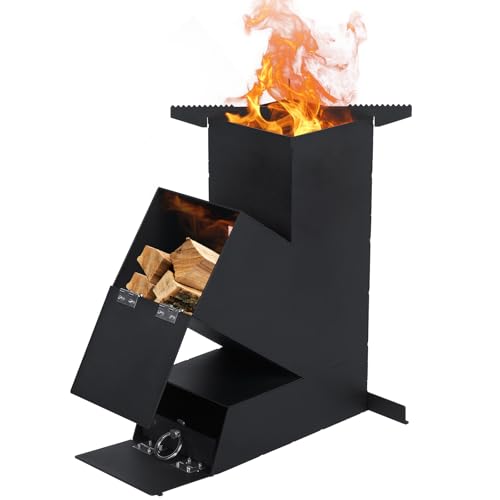 BESTFIRE Rocket Stove for Cooking Portable Wood Burning Stove 15 High Efficiency Outdoor Camping Stove for Backyard BBQ Picnics and Outdoor Events 8.8lb Heavy Duty