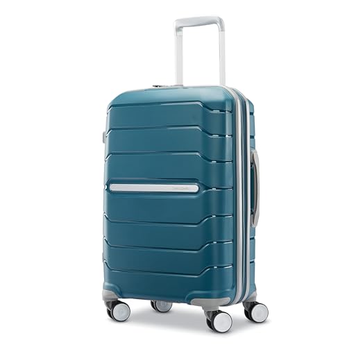 Image of Samsonite Freeform 2-Piece Luggage Set - Carry-On & Large Checked Luggage with Dual Spinner Wheels - Durable Polypropylene Hardshell - TSA Lock, Airline-Approved - Expandable Hard Shell - Dark Teal