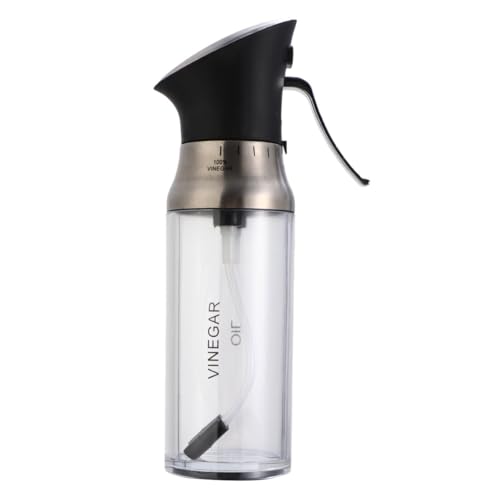 Toyvian Vaporisateur de Condiments Liquides 200ml en Plastique et Acier Inoxydable, Pulvérisateur de Vinaigre Argenté Cuisine, Spray Multifonctionnelle et Doseur Pratique