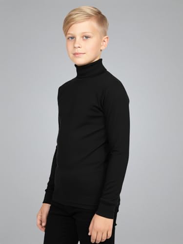 Image of Lux Cott's Wool Boys High-Neck Full Sleeves Thermal Top | High Neck Thermal Top for Boys | Pack of 2