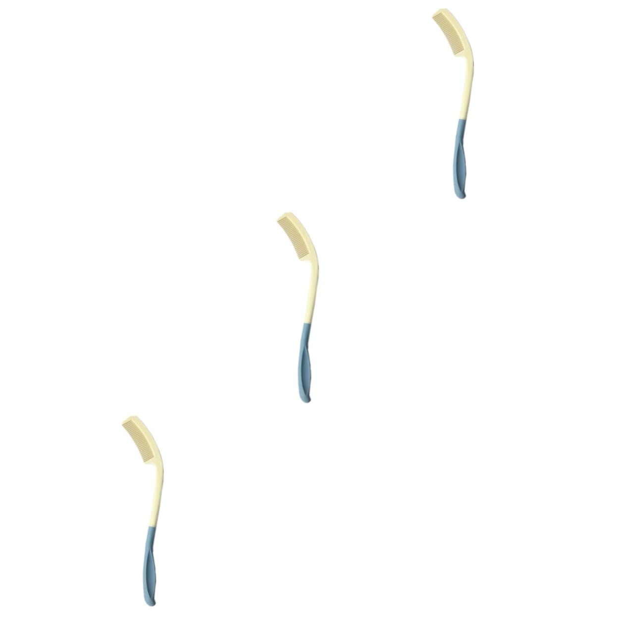 3stücke Langgriffkamm Für Damen Und Herren Ergonomischer Gebogener Kamm Aus Leichtem Kunststoff Für Haartypen Für Nasses Und Trockenes Haar Für Senioren Und Menschen Mit