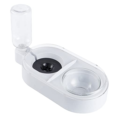 Gueenky 2 en 1 Gamelles Chat, Bol pour Chat avec 500 ML Distributeur Eau Chat Automatique, Anti-déversant Gamelle Double Chat pour Chiens et Chats de Petite DT Moyenne Taille Cover