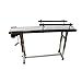 EQCOTWEA PVC Flat Conveyor Belt Systems PVC Belt Conveyor Industrial Transport Conveyor with Double Guardrail Adjustable Speed 53.1inch Length 7.9inch Width 110V/60Hz 60W