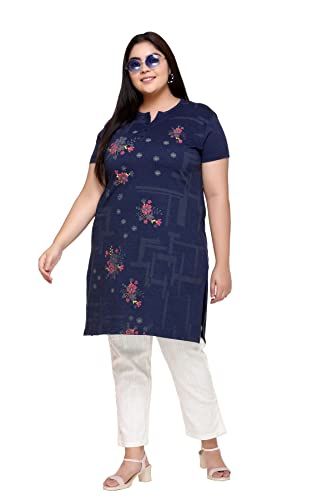 Image of In Love Women's Cotton Blend Plus Size Printed Kurti