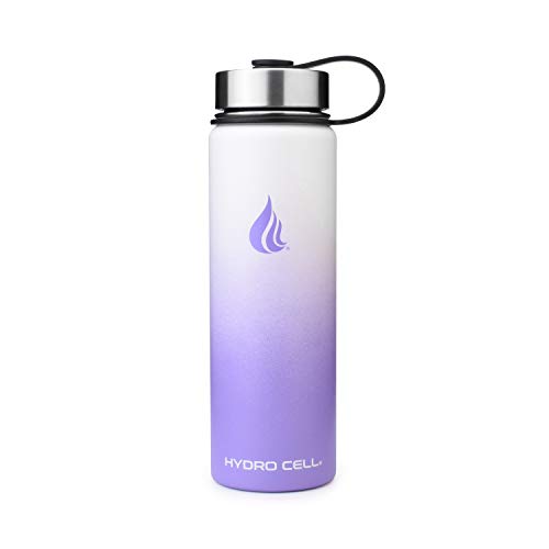 Hydro Cell Stainless Steel Insulated Water Bottle With Straw - For Cold & Hot Drinks - Metal Vacuum Flask With Screw Cap And Modern Leakproof Sport Thermos For Kids & Adults (Lavender/White 24Oz) #TOP1