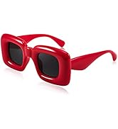 FEISEDY Cute Inflated Square Sunglasses for Women Men Trendy Oversized Thick Frame Funny Aestheti...