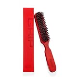 Grip Lab Boar Bristle Slick Back Hair Brush - For All Hair Types, inc Afro