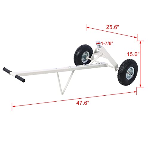 Trailer Dolly With Pneumatic Tires, 600Lb Gross Towing Weight Trailer Dolly Mover With 1-7/8 In Ball,Heavy Duty Trailer Mover For Car, Rv, Boat (Gray) #TOP3