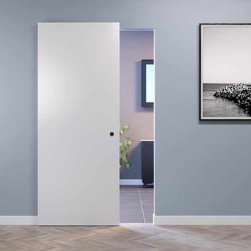 Porte Italiane, Porta Scorrevole Esterno Muro Fresato con Binario Invisibile MAGICAL 1200, Senso di Apertura Reversibile, Pronta all'Installazione, 90x220 cm, Bianco
