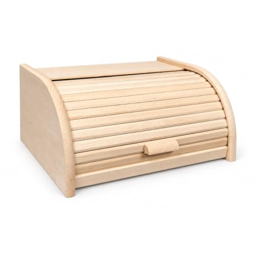 Produktfoto von BAS Brotkasten aus Buchenholz Natur 40 x 29 x 18 cm – Rollbrotkasten