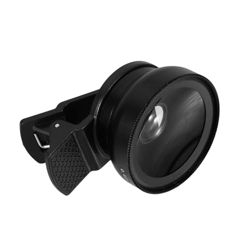 HOMSFOU 1 セット 電話レンズ 広角スマホレンズ 携帯用マクロレンズ 電話の魚眼レンズ 携帯用レンズ 電話全体のカメラ 電話用の顕微鏡レンズ 電話マクロレンズ アルミニウム合金 Black
