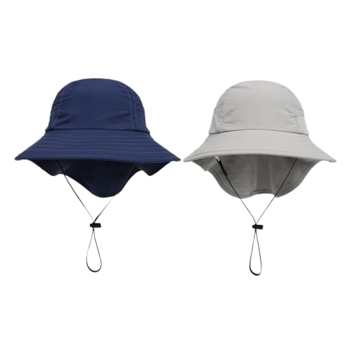 2Pcs Bucket Hat Breathable Fisherman Hats for Boys and Lightweight Sun Protection for Outdoor Activities Beach and Travel