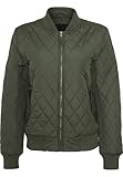 Urban Classics Damen Diamond Quilt Nylon Jacket Jacke, Olive, L