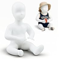 Threehoney Baby Manikin Sitting Mannequin Dress Form Matte White Baby Manikin Full Body Sitting Pose Vivid Child Kids Dummy for Store Shop Window Clothing Display(Classic)