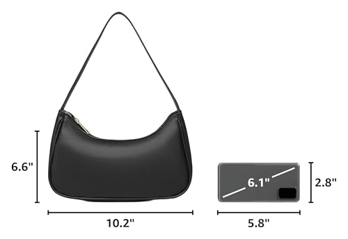 Image of Afashor Shoulder Bags for Women Vegan Leather Hobo Sling Tote Handbag Retro Clutch Purse with Zipper Closure