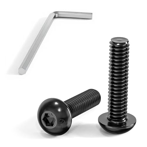 Image of 50 Pcs Othmro M4 Bolts, M4 x 16mm Allen Button Head Screws, Allen Socket Bolts Screws, 10.9 Grade Alloy Steel Fully Threaded with Allen Key for Furniture Assembly Machinery Industry