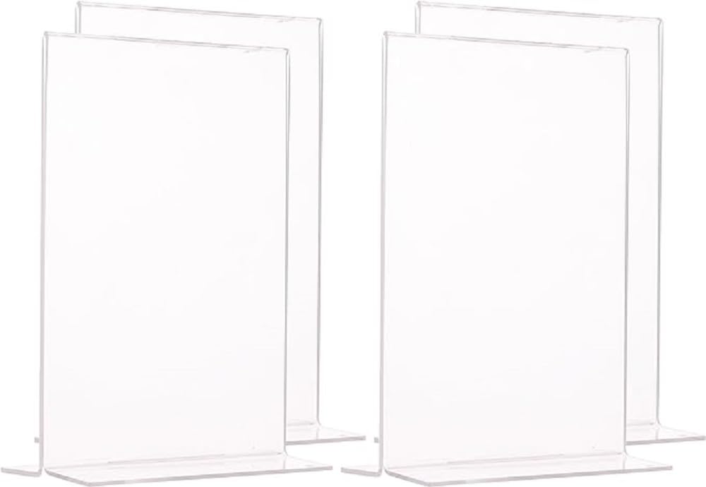 SIGEL TA226 Sign Holder, upright, for A6, double-sided presentation, uv resistant acrylic, transparent, 10 Pieces