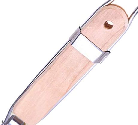 Miniatura 4 de FixtureDisplays Juego de 2 cestas de acero inoxidable para pasta de 5 x 5 14 pulgadas con mango de madera 18017 18017