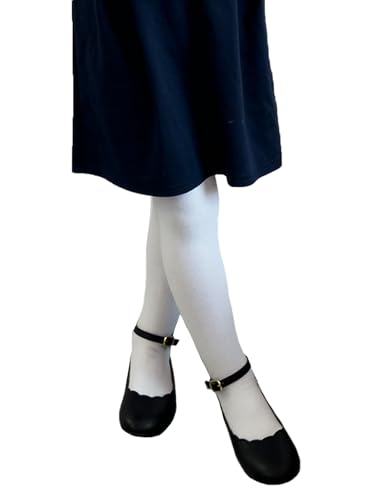 Image of COTTON DAY Kids Girls School Dress Cotton Tights Black White Navy Blue Burgundy