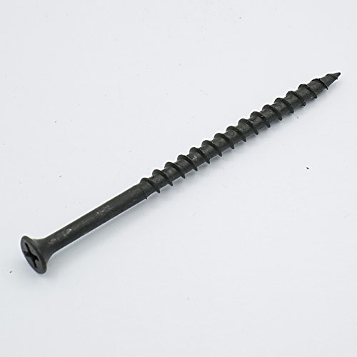 Qualihome #8 Coarse Thread Sharp Point Drywall Screw With Phillips Drive #2 Bugle Head, 1 Lb/Pound, Black, Ideal Screw For Drywall Sheetrock, Wood And More (3 Inch) #TOP1