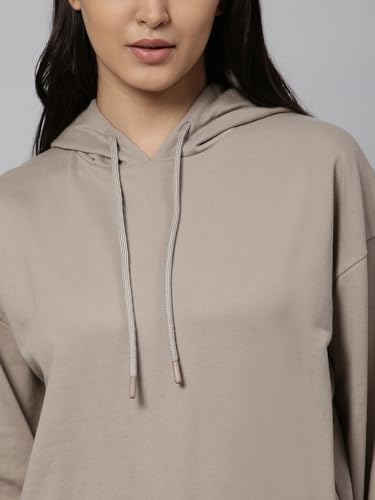 Image of HIGH Star Women's Fleece Solid Hooded Neck Sweatshirt