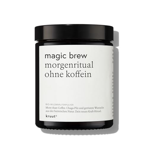 Kruut – Magic Brew bio 75g – Wildkräuter Pulver als Kaffeealternative mit Wegwartenwurzel, Löwenzahnwurzel und Chaga – Rohkost Nährstoffe Proteine (75g)
