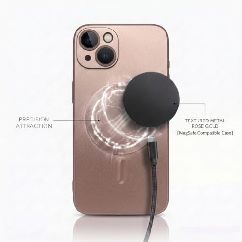 Image of amazon basics Premium Mag-Safe Case for iPhone 15 | Shockproof & Anti-Scratch Cover | Soft Silicone with Wireless Charging | Camera Lens Guard - Rose Gold