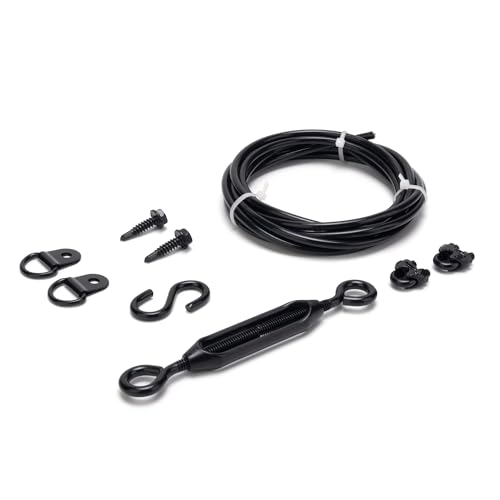 Image of Anti-Sag Gate Kits for Wooden Fence, Black Anti-Sagging Gate Support Cable Kit Hardware, Gate Sag Frame Kit Hardware for Wooden Fence, Wood Gate Door Repair Kit for Outdoor, 1 Pack