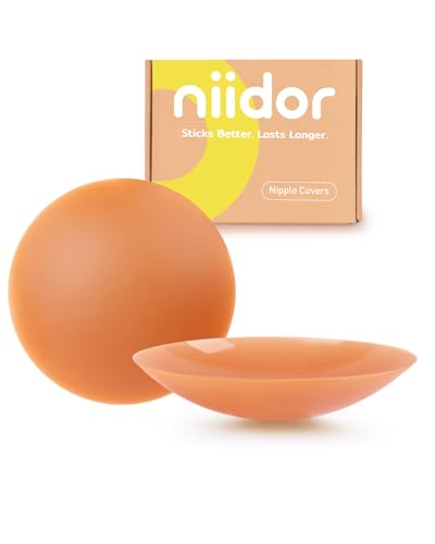 Image of Niidor Adhesive Nipple Covers for Women Sticky Silicone Reusable Pasties Nipple With Travel Case