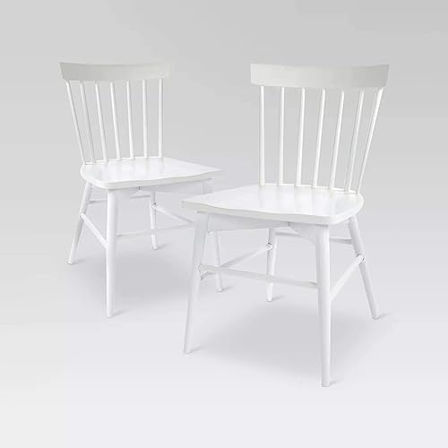 Image of APRODZ Mango Wood Dining Chairs Only | Wooden Set of 2 Dinning Chair for Kitchen & Dining Room Chair for Cafeteria Living Room Home, Bedroom, Cafe and Hotels (White)