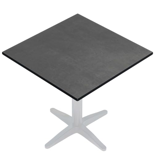GGMMÖBEL COMPACT | Esstisch HPL Tischplatte | 58 x 58 cm | Anthrazit | Perfekt für klappbare Gartentisch, Esstisch | Outdoor | Restaurant, Cafe, Bar